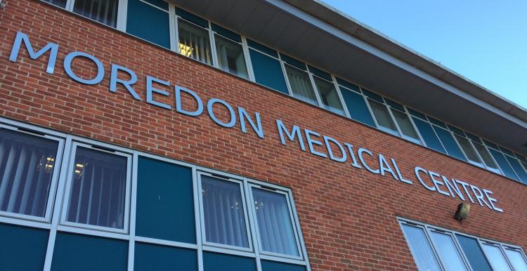 Shot of the outside of Moredon Medical Centre 